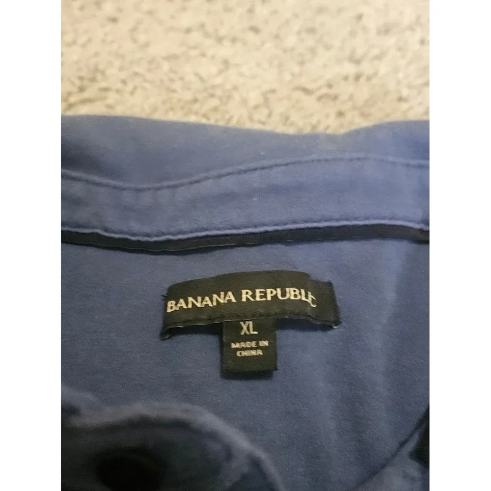 Banana Republic Polo Shirt Men Blue 100% Cotton XL